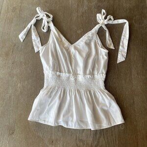 Do & Be‎ Size Small S  White Tank Sleeveless Blouse Shirt Tank Top Scrunched